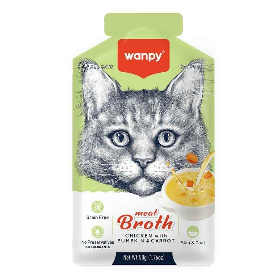 Wanpy Kediler İçin Balkabağı & Havuçlu Tavuk Eti Çorbası 50 gr