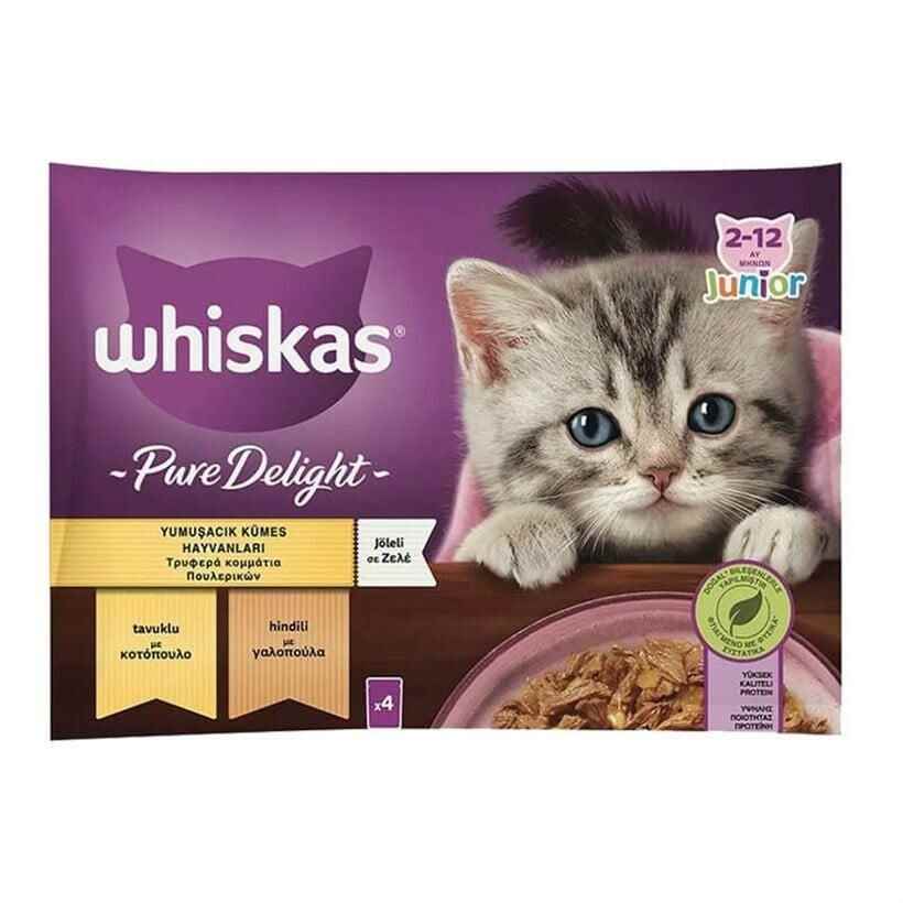 Whiskas Pouch Güveç Eti Çeşitli Yavru Kedi Konservesi 85gr 4 lü Paket