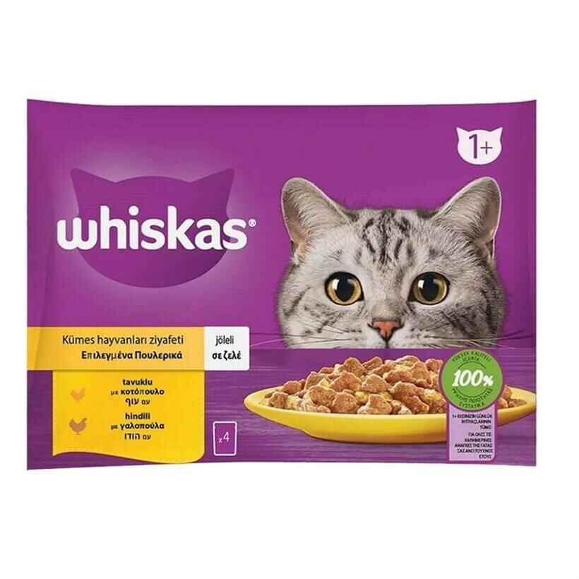 Whiskas Pouch Kümes Hayvanlı Yetişkin Kedi Konservesi 100gr 4 lü Paket