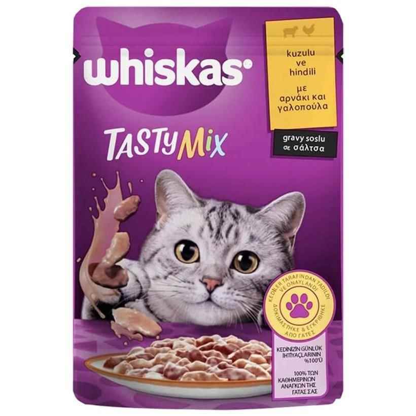 Whiskas Tasty Mix Kuzulu Hindili Kedi Maması 85 gr